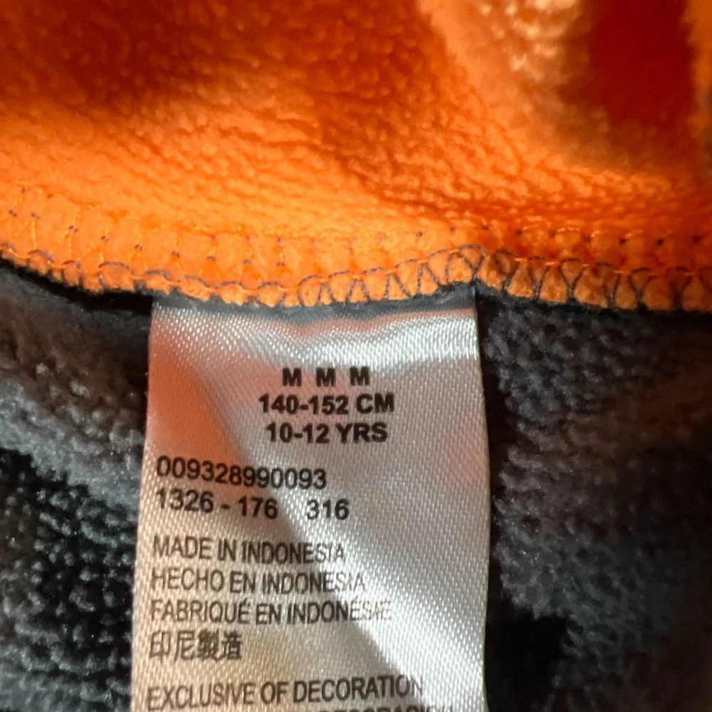 Jordan Therma Fit Hoodie Boys M 10-12 Gray Orange Jumpman Logo Kangaroo Pocket